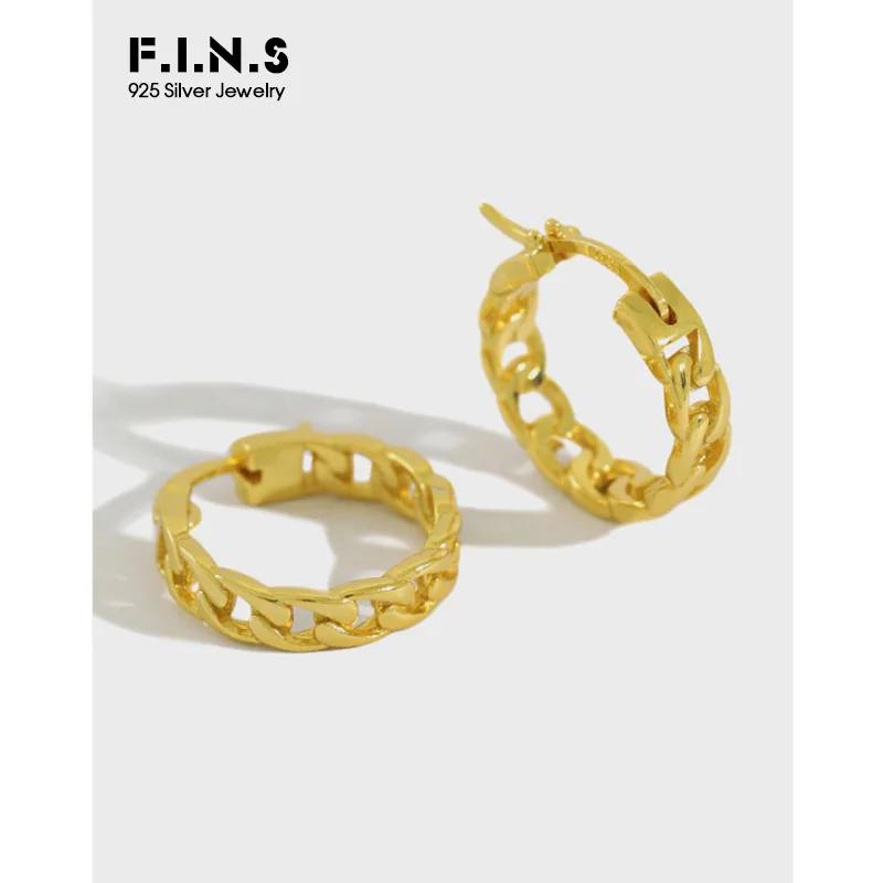 Женские серьги кольца F.I.N.S из стерлингового серебра 925 пробы модные