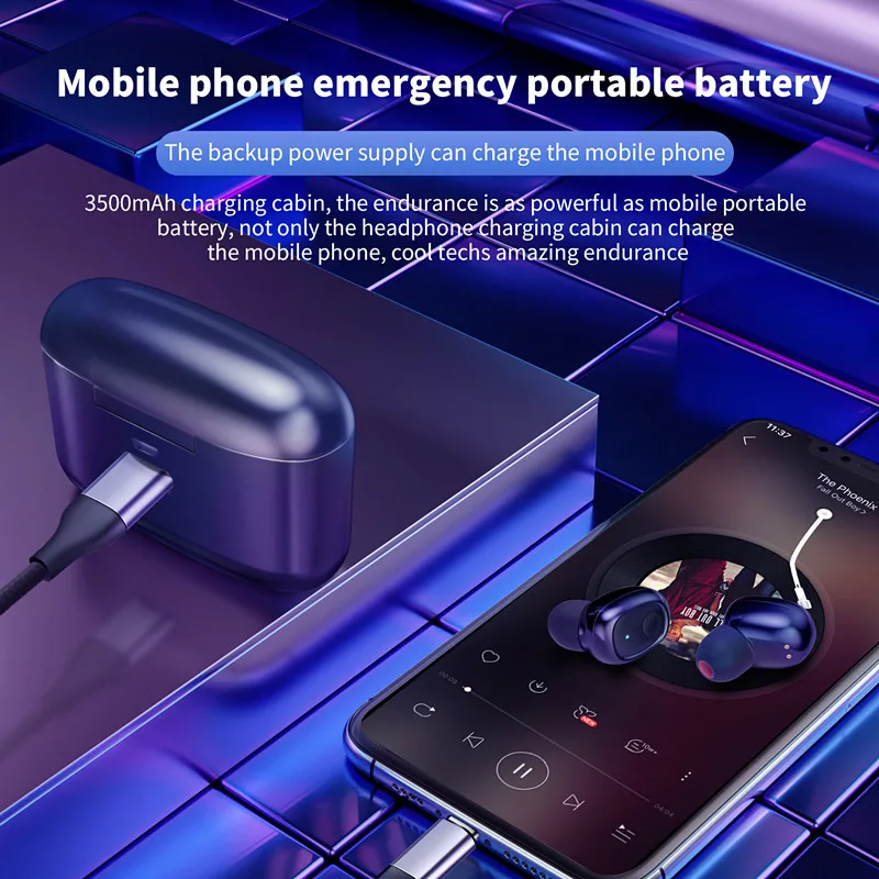 Bluetooth наушники беспроводные bluetooth гарнитура беспроводная зарядка блок питания