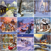 diy 5d diamond painting snow scenery rhinestone picture full square drill landscape diamond embroidery mosaic gift home decor
