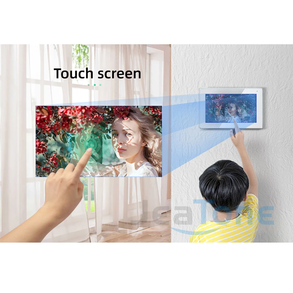 Jeatone TUYA 7 ”IP WIFI беспроводной видеодомофон для квартиры 1F/2F/3F монитор дверной