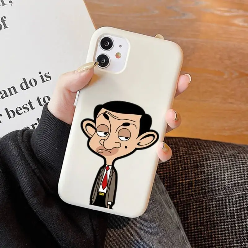 Чехол для телефона Mr.Bean с анимацией мягкий однотонный чехол iPhone 11 12 13 mini pro XS MAX 8 7 6