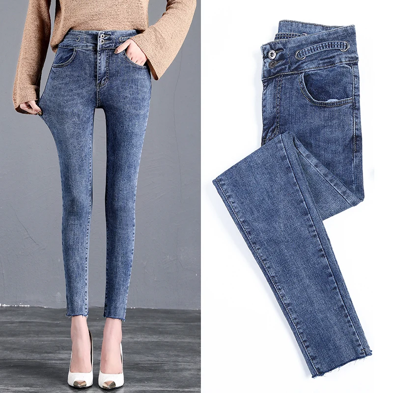 2019 плюс размер женские джинсы с высокой талией синие черные брюки для женщин