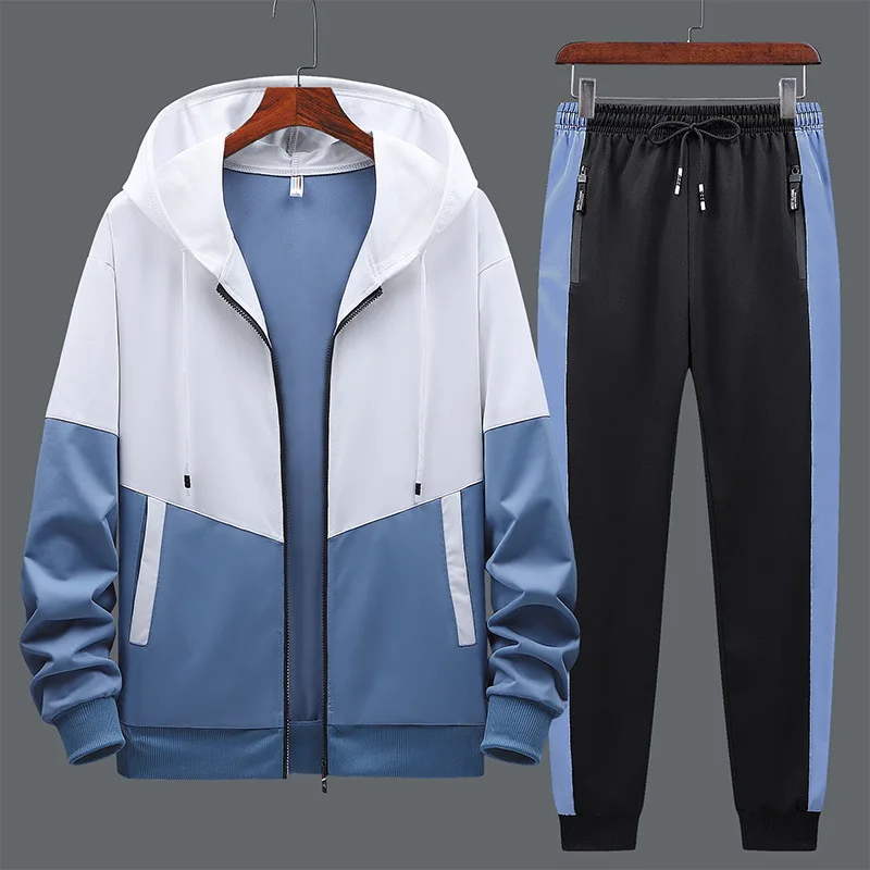 2021 Spring Autumn Men Tracksuit Two Pieces Set New Men's Set Hooded Sweatshirt+Pants Fashion Hoodie Sportswear Suit Mens Clothi