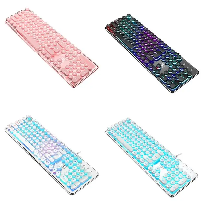 

R2LB USB Mechanical Feeling Gaming Keyboard with Two-color Injection Keycap Wired Keyboard for Windows Gaming PC (108 Keys)