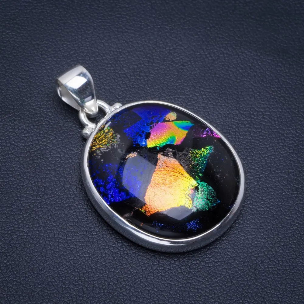 Натуральная Радуга дихроическое стекло ручной работы уникальный 925 пробы