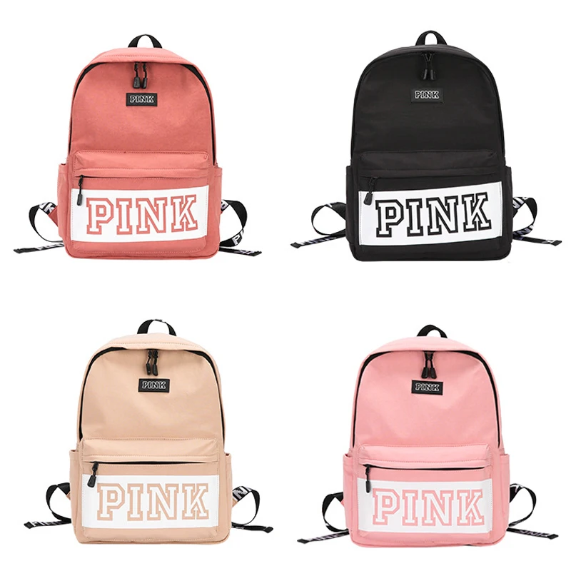 

Waterproof Nylon Backpack Women New Simple Solid Color PINK Backpack Teenage Large Capacity School Bag Mochila Backpacks Women
