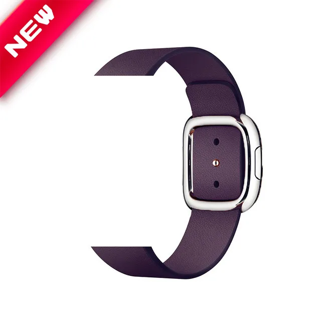 Ремешок из натуральной кожи для apple Watch band 4(iwatch 5) 44 мм 40 мм apple watch 3 2 1 ремешок 42 мм 38 мм pulseira ремешки для часов - Цвет ремешка: Eggplant purple