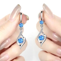 shiny micro crystal paved charming drop earrings female aaa zircon twisted geometric dangle earring piercing ear jewelry gifts
