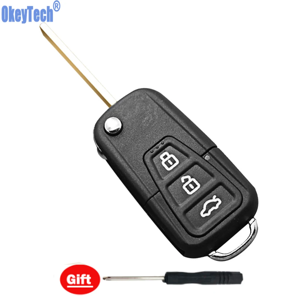 

OkeyTech раскладной чехол для ключа с дистанционным управлением чехол для Lifan X60 X50 автомобильный брелок 3 кнопки с отверткой необработанное лезвие