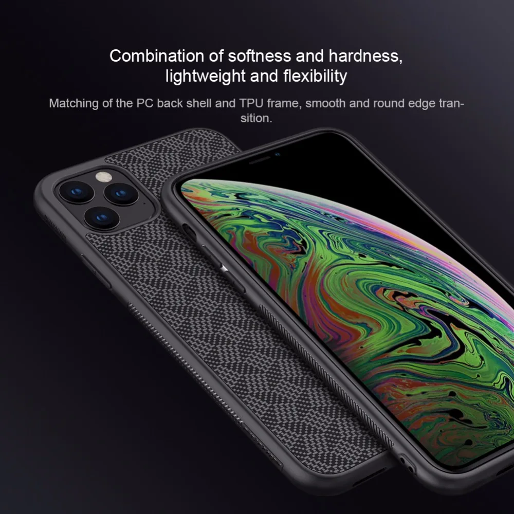 Nillkin Синтетический Чехол для телефона из углеродного волокна для apple iphone 11 Pro Max XS XR X 6 Plus Твердый чехол для iphone 7/8