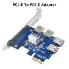 PCIE-PCI-E адаптер 1 поворот 4 PCI-Express слот 1x до 16x USB 3,0 карта расширения для майнинга PCI e конвертер для майнинга BTC