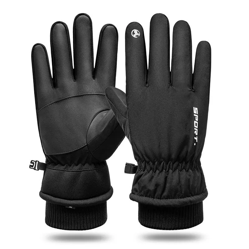 

Лыжные перчатки мужские водонепроницаемые и защищенные от холода плюс бархатные плотные уличные спортивные теплые зимние сенсорные перча...