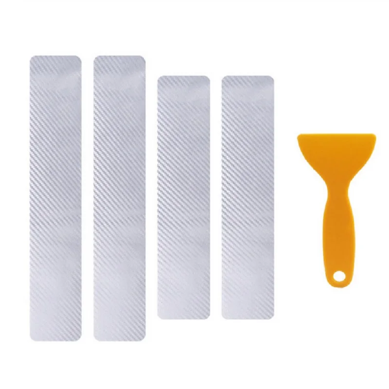 

4pcs Universal Car Sticker Film Anti ScratchProtector Strip Car Sticker Carbon Fiber Film Anti-collision Door Sill Protector