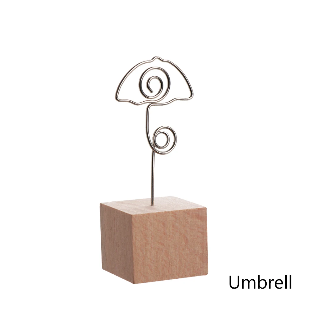 Umbrella 1 шт., металлическая карточка, фоторамка, круглый деревянный держатель, картинка, памятка, карта, скрапбукинги, зажимы, украшение для дома, настольный орнамент, сделай сам, подарок - Цвет: Umbrella