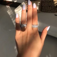 jewelry band for women gifts silver color cz classy engagement luxury wedding ring
