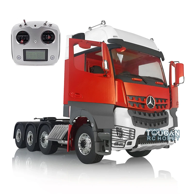 1/14 LESU RC Металлическое шасси 3 скорости 8x8 Красный Цвет Окрашенные Actros Bz 3363 кабина
