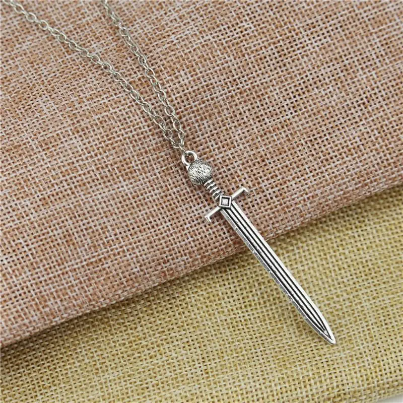 Готическая Сова на мече кулон ожерелье античный серебряный меч Средневековый