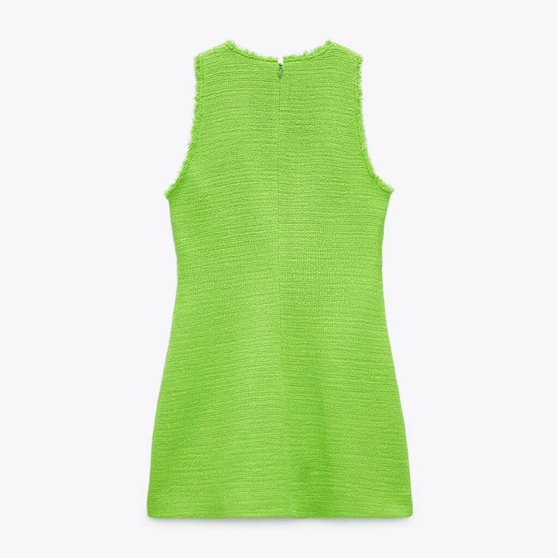 

2021 ZA summer new fashion button trim slim sleeveless dress for women RA 2969811 2969/811