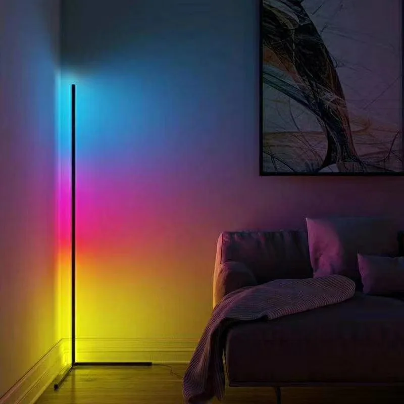 Nordic светодиодный линии красочные торшер Спальня Гостиная бар CornerLights атмосферу RGB