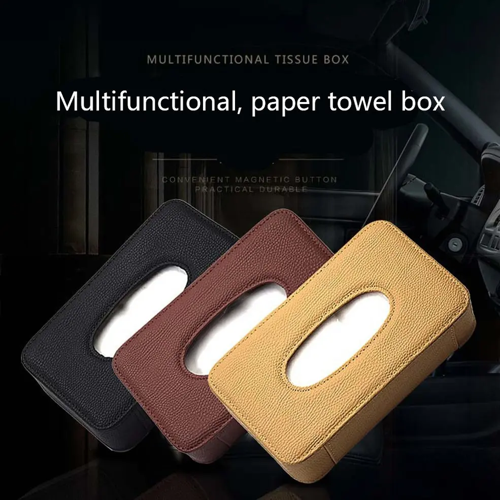 Автомобильный Стайлинг коробка ткани из искусственной кожи Чехол Бумажный