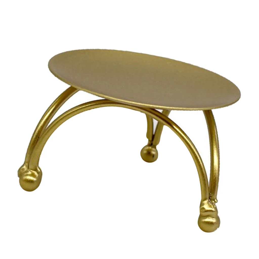 

1pc Metal Plate Candle Holder Candle Pedestal Stand Centerpiece for Wedding