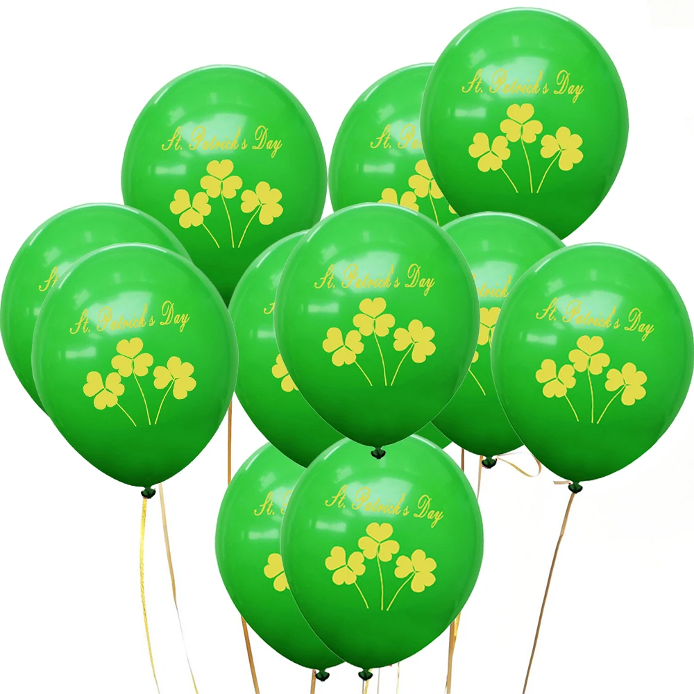 

Amawill St.patrick's Day Green Latex Clover Helium Balloon for Irish Festival Party Fun Decoration Shamrock Clover Lucky Themed