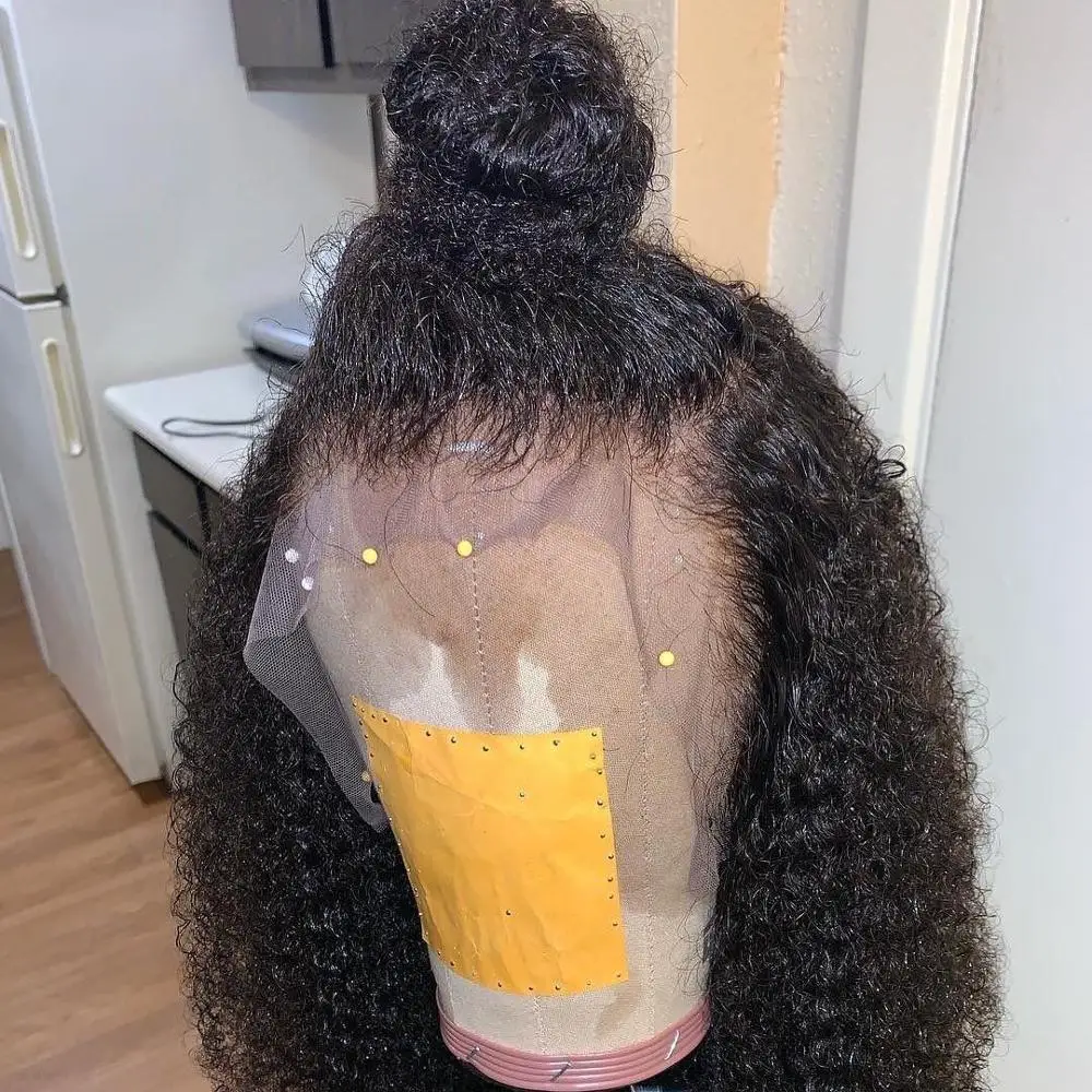 Афро кудрявые вьющиеся парики короткий Боб 13*4 кружевные передние человеческие