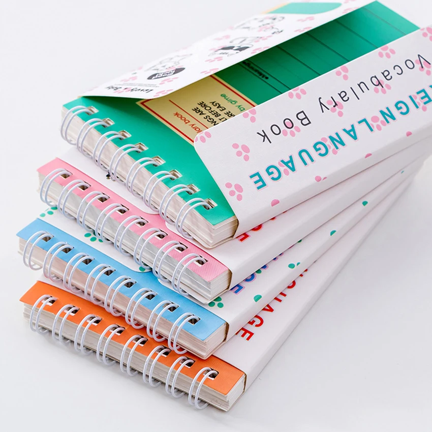 Словарь блокнот мультфильм английские слова книжка на спирали ручной дневник