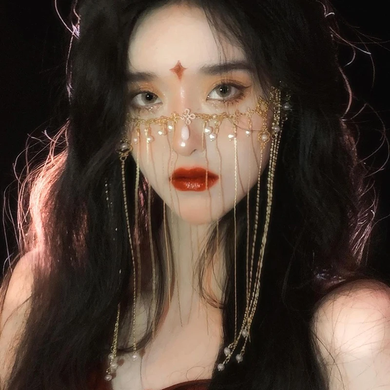 

1 шт. Стразы головная повязка аксессуары для головы женские кисточки украшение для лба аксессуары для волос в китайском стиле