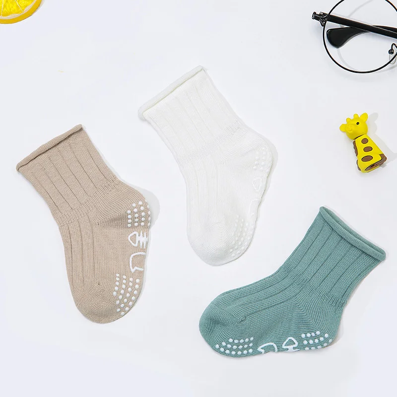 Calcetines transpirables antideslizantes para beb&eacute; y ni&ntilde;a, medias de algod&oacute;n para el hogar-3