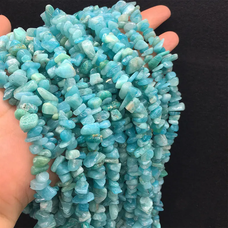 5-8mm Irregular Natural Blue Amazonite Stone Beads Loose Gravel Tianhe For Jewelry Making DIY Strand 80cm | Украшения и