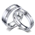 Модные кольца из титановой стали для пар мужчин и женщин юбилей Циркон Кристалл Камень влюбленных Свадебные Дамы поддержка гравировка