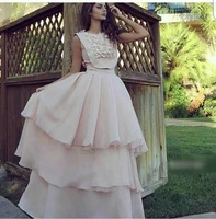 new flower pink layers lace pleats chiffon floor length simple style prom 2018 long evening gown mother of the bride dresses