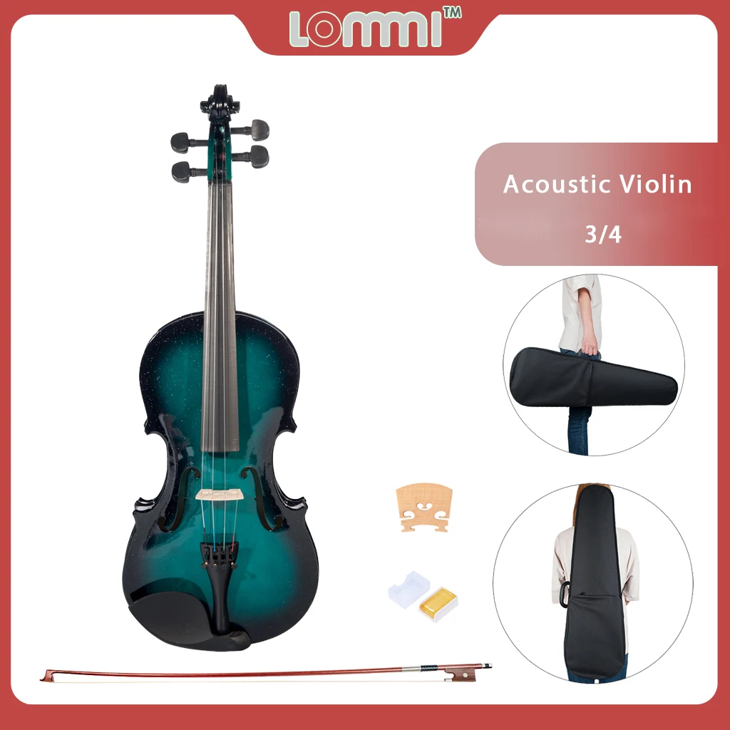 Скрипка LOMMI 3/4 размера с чехлом струны басом деревянная для начинающих студентов