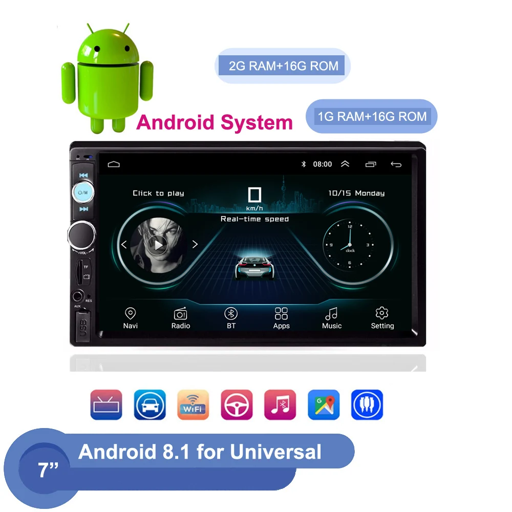Автомобильный мультимедийный видеоплеер 2 Din Android стерео радио для Volkswagen Nissan Hyundai
