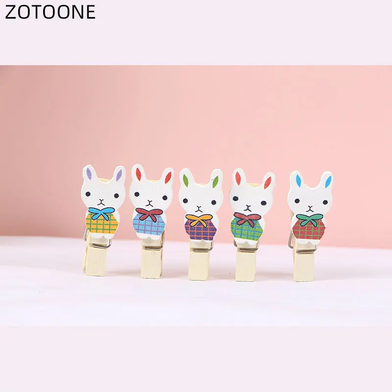 ZOTOONE Пасхальный кролик деревянные фото клипсы 10 шт./лот Сделай Сам мультфильм