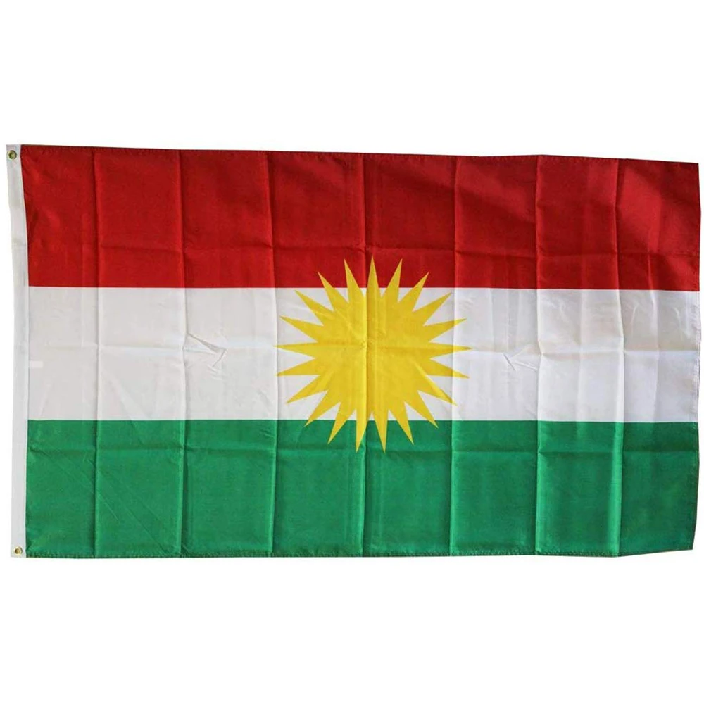 Пользовательский курдский национальный флаг 90x150 см подвесные полиэфирные