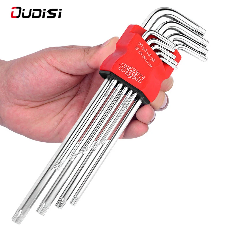 

Allen Key Set Hex Wrench Screwdriver Set Hexagon Spanner Universal 9Pcs Ball End Torx Star Keys Tool L Type Hand Tools Kit