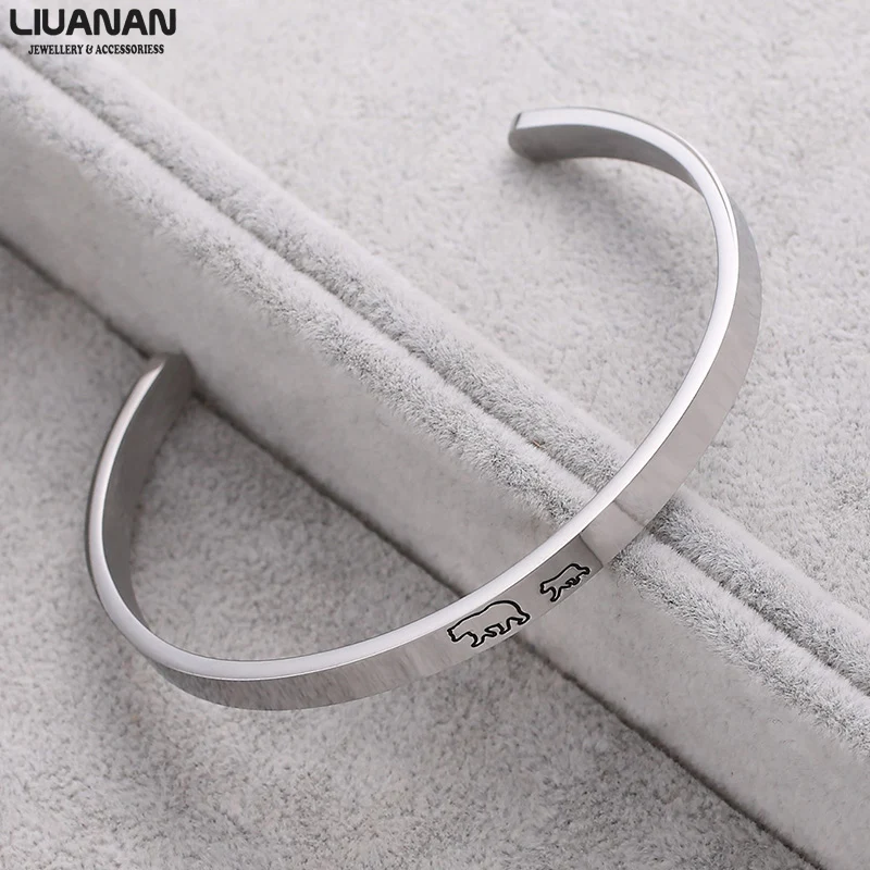 

Women Men Cute Animal Cuff Bracelet & Bangle Stainless Steel Jewelry Unique Birthday Gift Mother Mom
