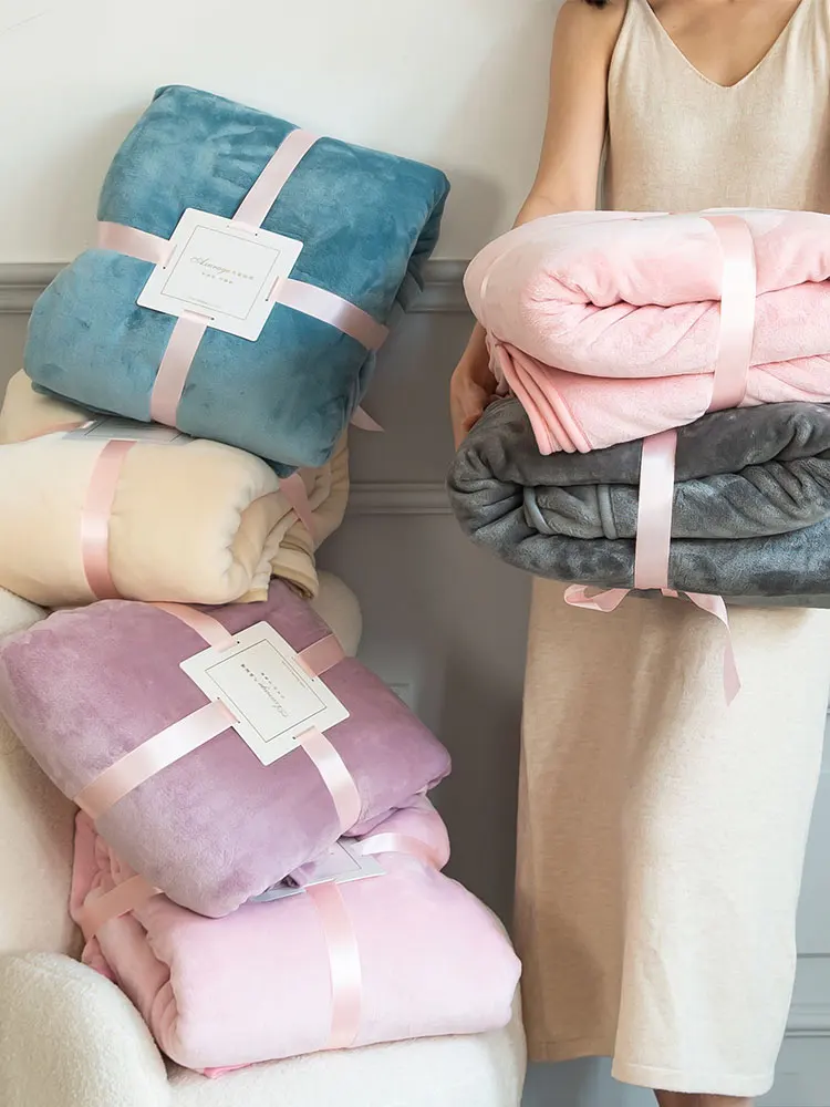 

Coral Fleece Blanket Summer Office Nap Lunch Break Air Conditioning Blanket Flannel Blanket Cover Blanket Single Sofa Bed