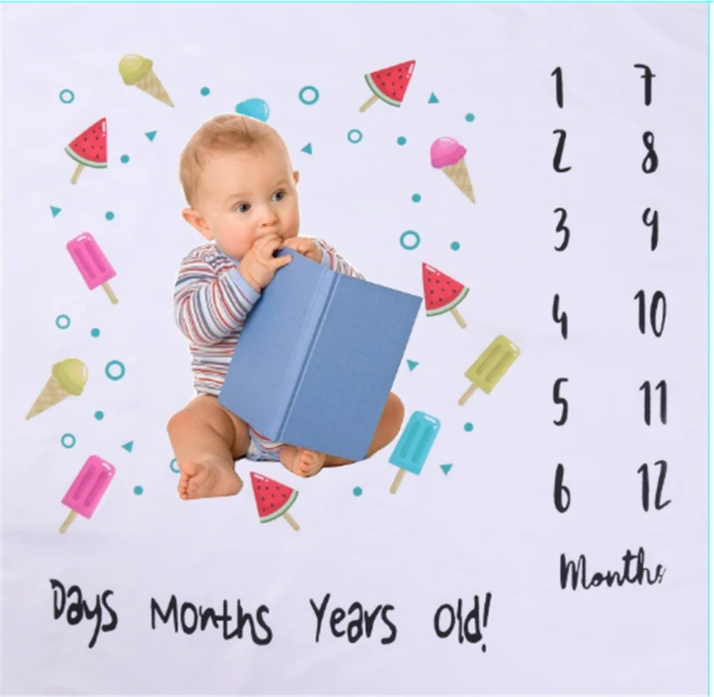 

Новорожденный ребенок ежемесячный рост одеяло этапа фотография Реквизит фоновая ткань памятный коврик Манта месячный ребенок