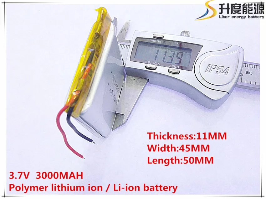 Бесплатная доставка 3 7 В литий-полимерный аккумулятор 3000 мАч 114550 мобильный