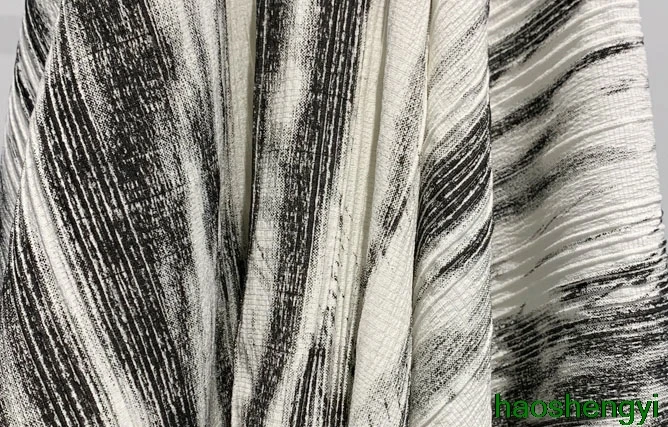 Белая хлопковая и льняная ткань в китайском стиле с рисунком чернил вертикальной