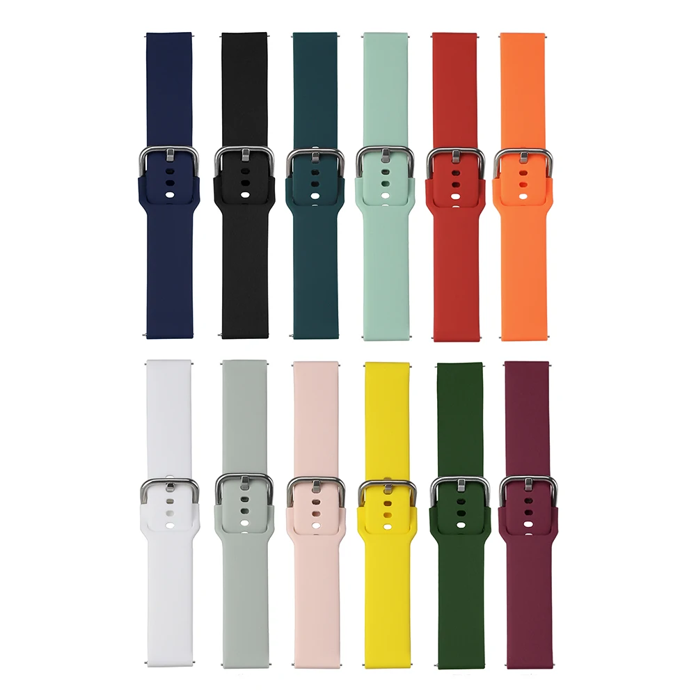 Ремешок силиконовый для Samsung Galaxy Watch 3 Active 2 Huawei GT 2E GT2 GT2E Pro Amazfit Pace BIP 46 мм спортивный