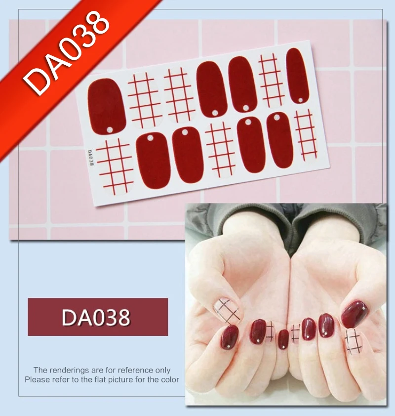 14 видов искусственных наклеек для ногтей водостойкие устойчивые к поту