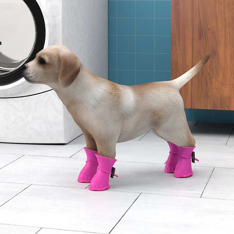 

Pet shoes dog cat shoes antiskid wear resistant waterproof rain shoes Portable Anti Slip Waterproof Pet Dog Cat Rain Shoes TSLM1