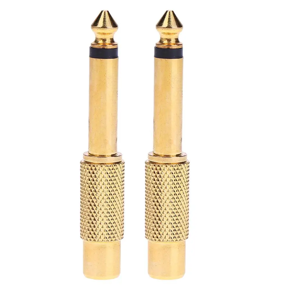 

1pc 6.35mm 1/4in Mono Male Jack to RCA Female Plug Audio Adapter Connector