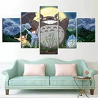 Модульные фотографии, 5 панелей, Miyazaki Hayao Tonari no Totoro плакат в стиле аниме, фильм и принты, Картина на холсте для качественной детской комнаты
