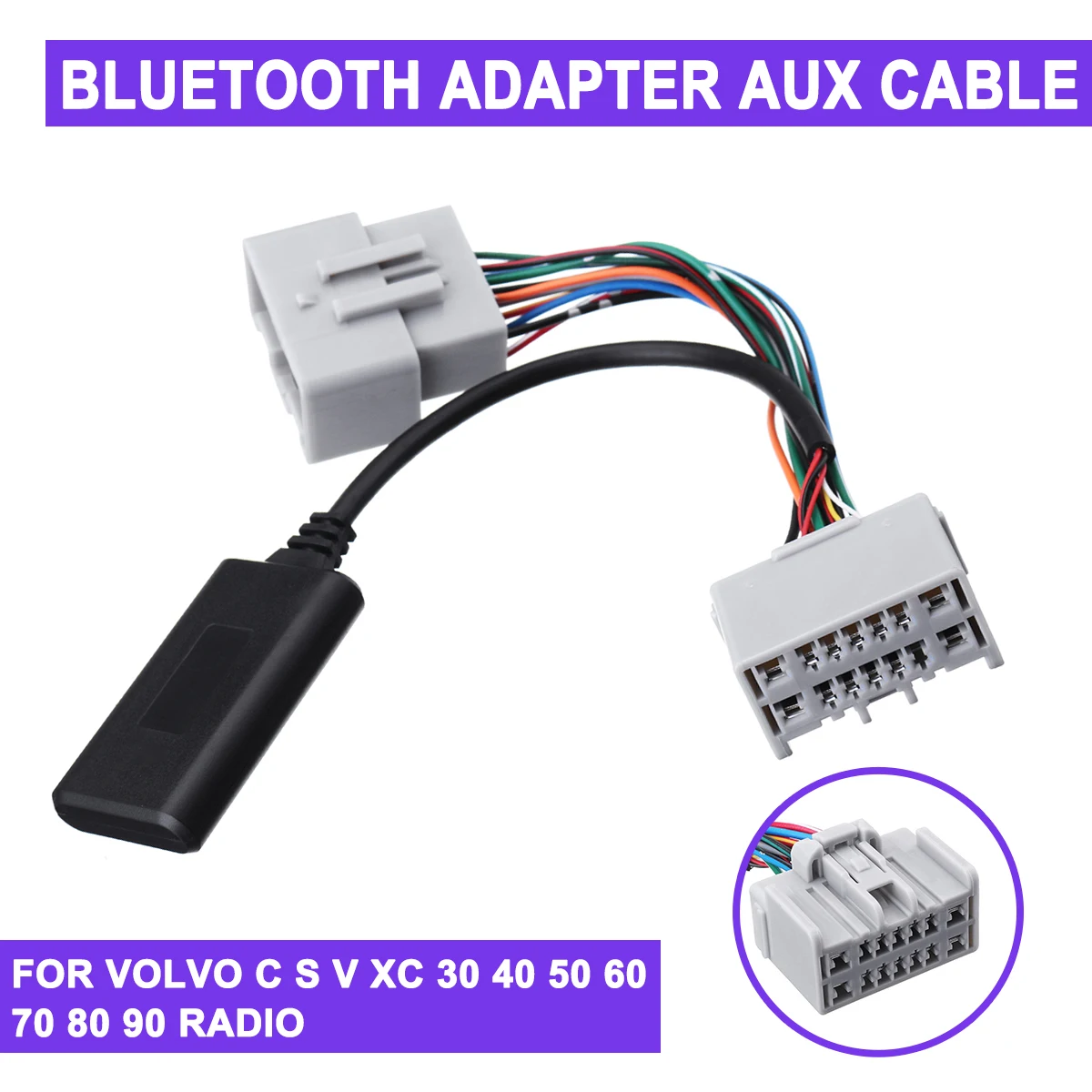 

Автомобильный адаптер bluetooth Aux для VOLVO C S V XC 30 40 50 60 70 80 90, радиоприемник, аксессуары для bluetooth aux