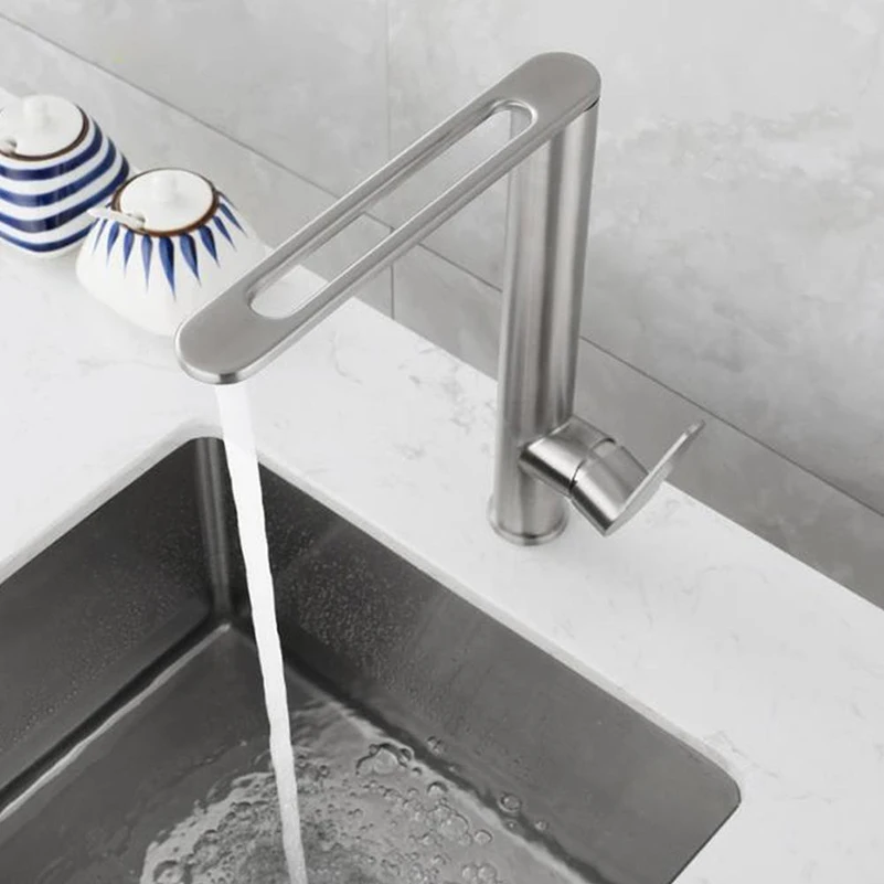 

Hollow design Bathroom sink Brushed Modern Washbasin Faucet Cold Hot Water Mixer Tap Basin Faucets